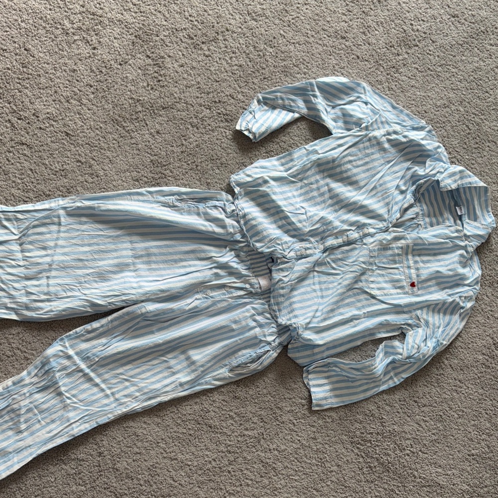 Only Light Blue and White Striped Shirt